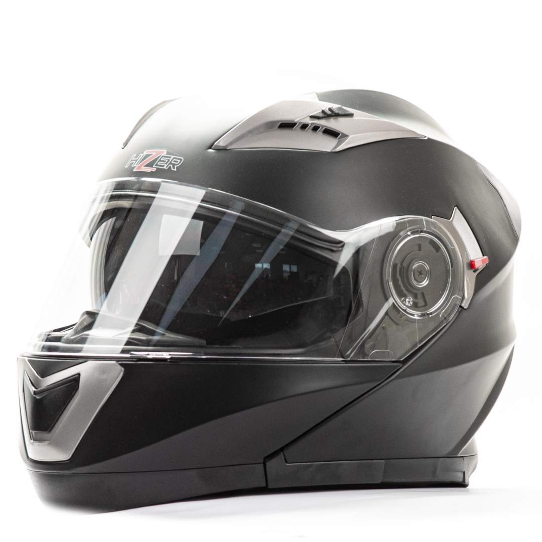 Шлем мото модуляр HIZER 625 №1 (XL) matt black (2 визора)